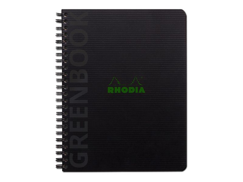 1 Cahier Rhodia polypropylène recyclé 160 pages A5+ Ligné. Noir