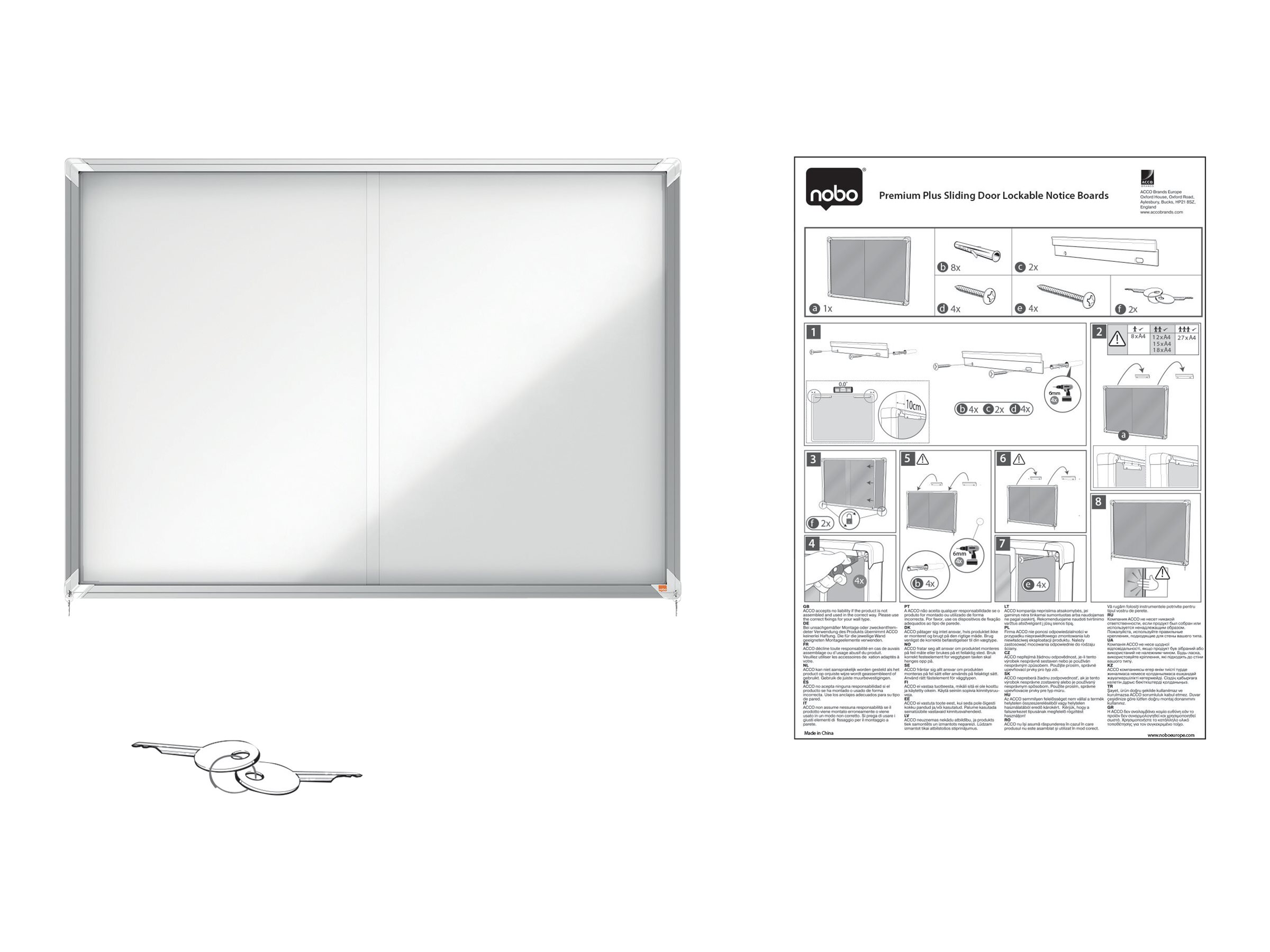 1 Vitrine d'intérieur avec  porte coulissante Premium Plus 15A4  NOBO