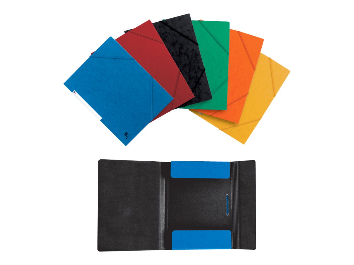 1 Lot de 10 Chemises 3 rabats à élastiques OXFORD Bicolor Recyc+ Assorti 5couleurs