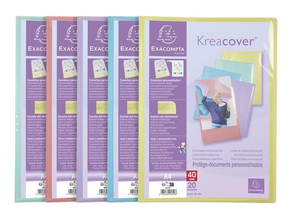 1 Protège-documents personnalisables Kreacover Pastel-20 poches - Assort
