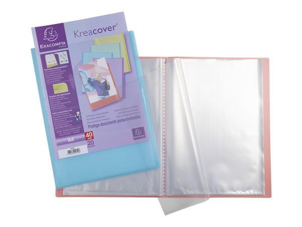 1 Protège-documents personnalisables Kreacover Pastel-20 poches - Assort