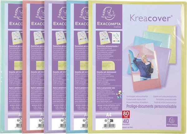 1 Protège-documents personnalisables Kreacover Pastel-40 poches - Assort