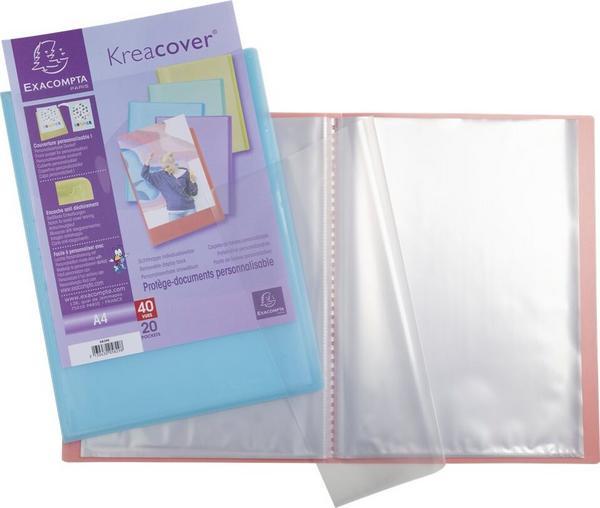 1 Protège-documents personnalisables Kreacover Pastel-40 poches - Assort