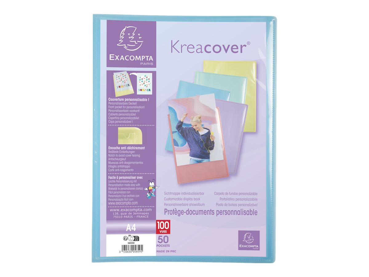 1 Protège-documents personnalisables Kreacover Pastel-50 poches - Assort