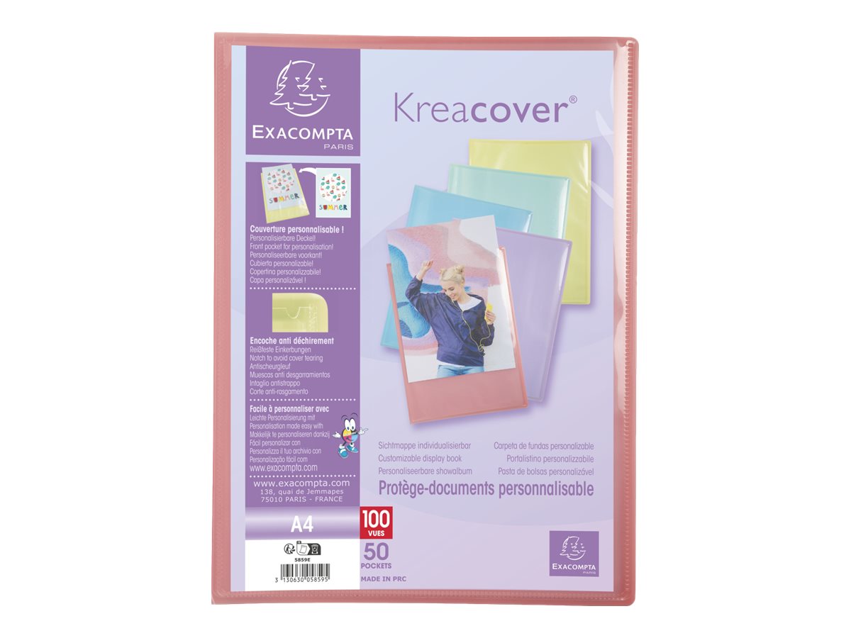 1 Protège-documents personnalisables Kreacover Pastel-50 poches - Assort