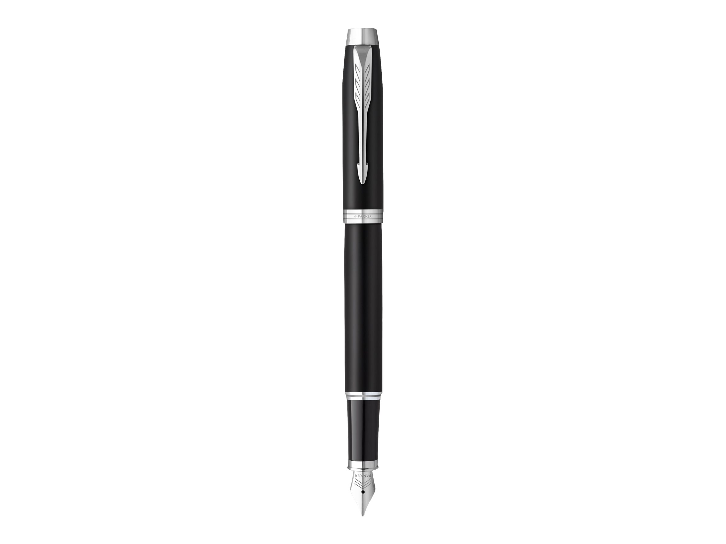1 Stylo plume Parker IM noir mat avec finitions chrome, plume moyenne