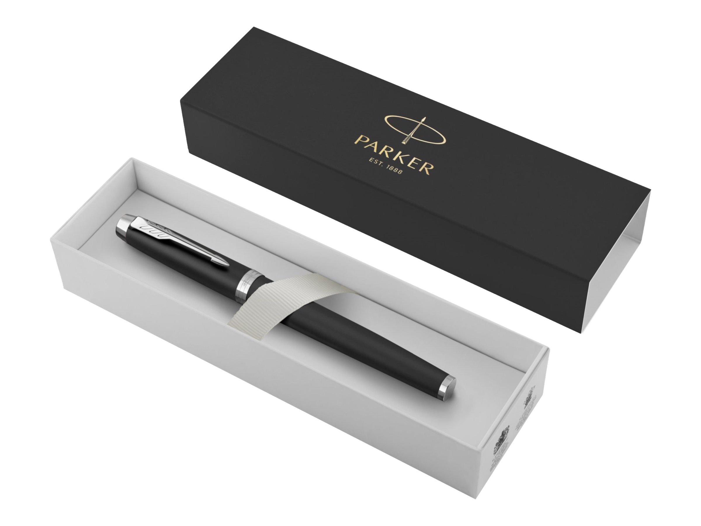 1 Stylo plume Parker IM noir mat avec finitions chrome, plume moyenne