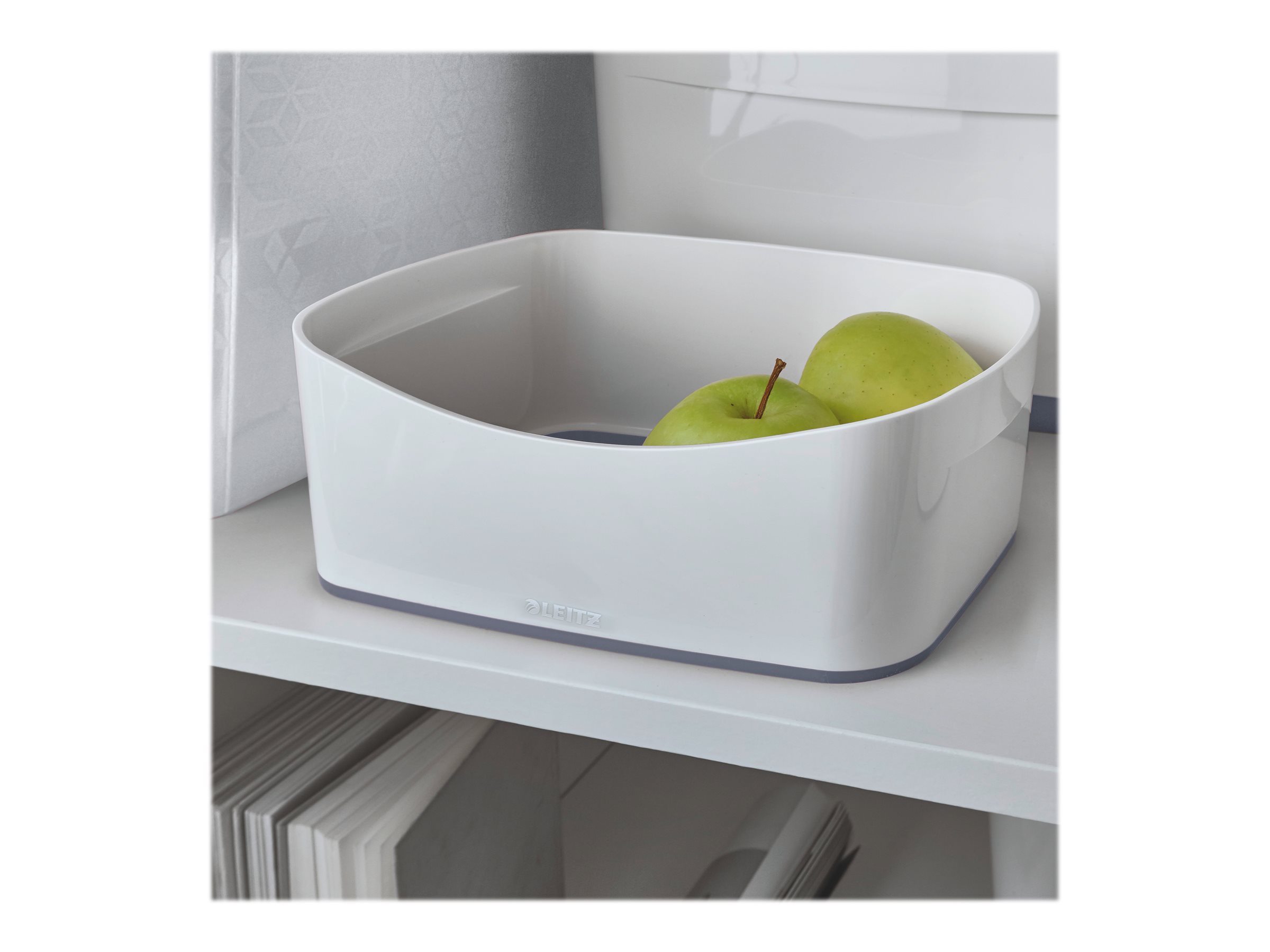 1 Boîte de rangement mybox petit blanc/gris