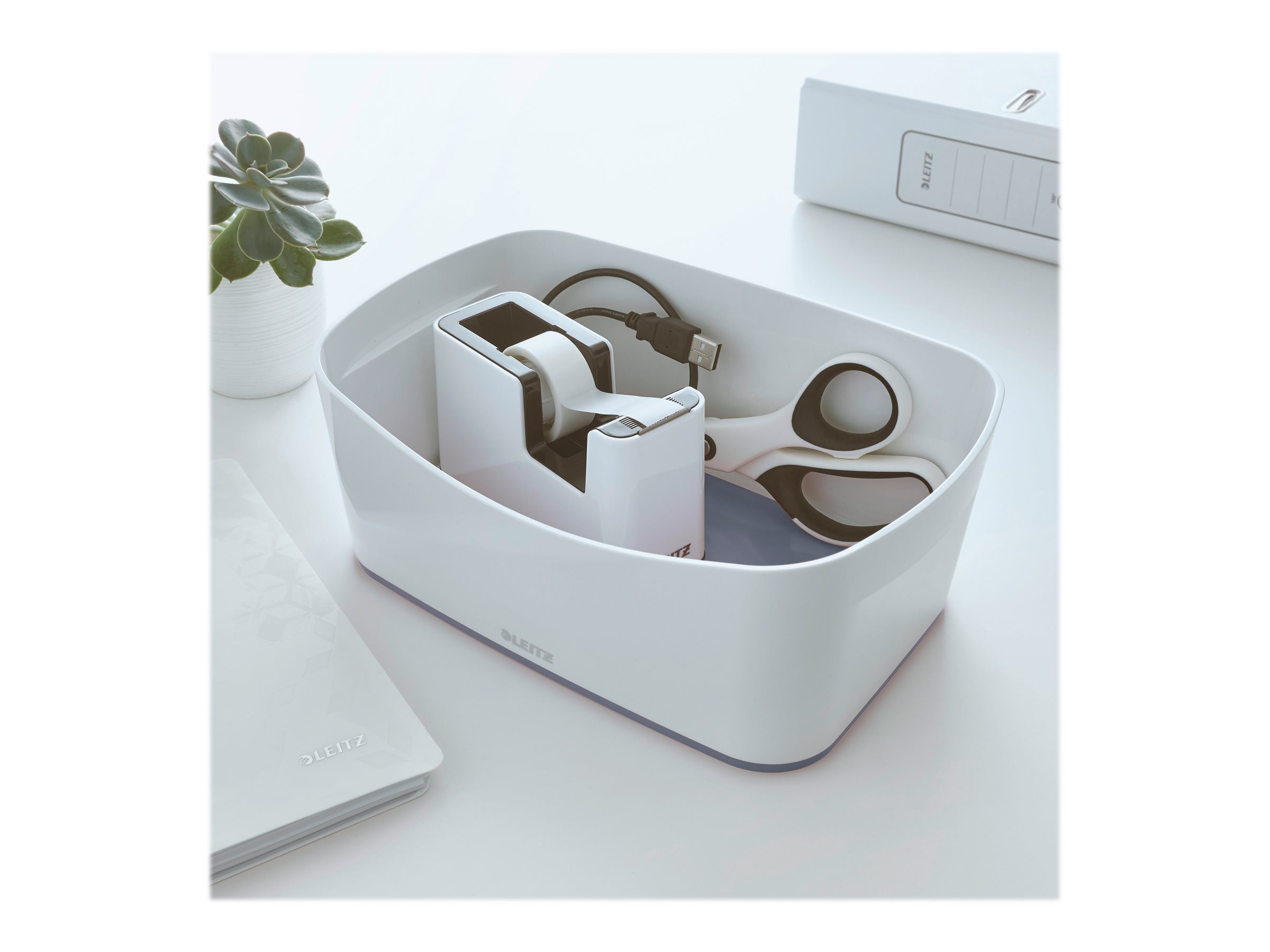 1 Boîte de rangement mybox petit blanc/gris