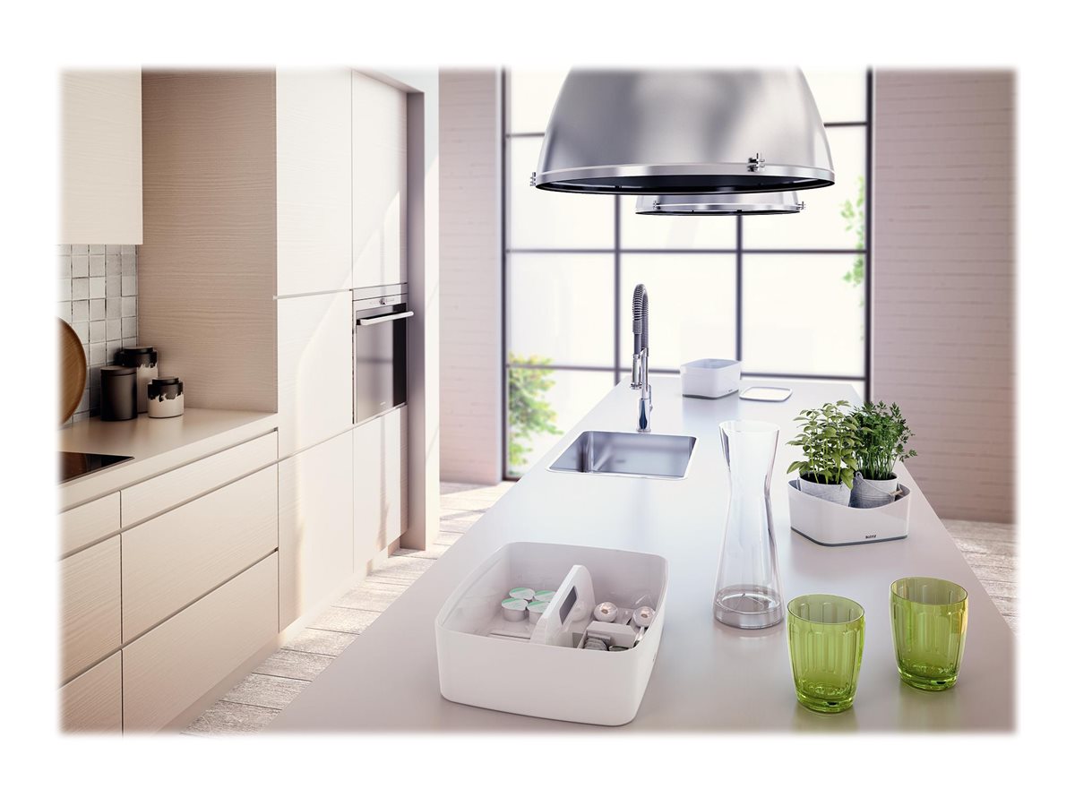 1 Boîte de rangement mybox petit blanc/gris