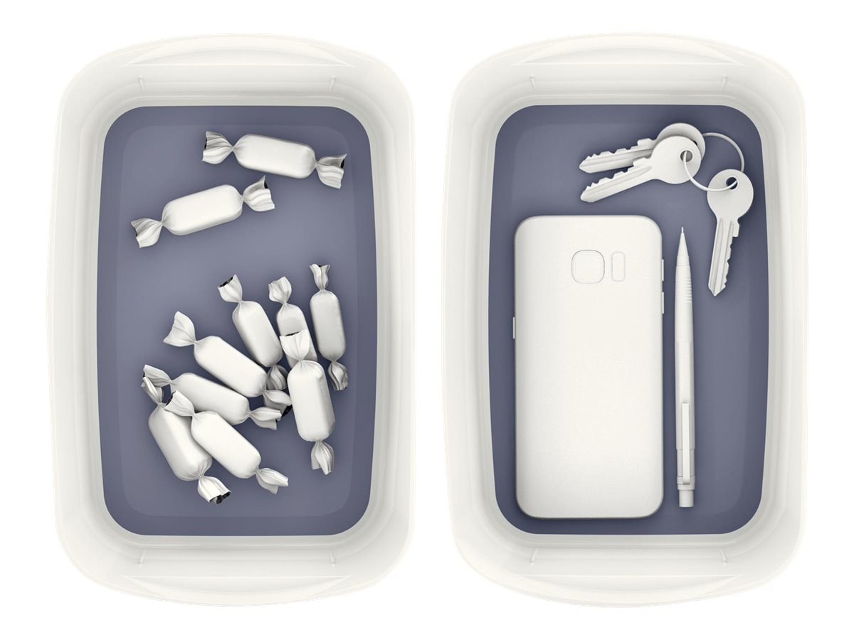 1 Boîte de rangement mybox petit blanc/gris