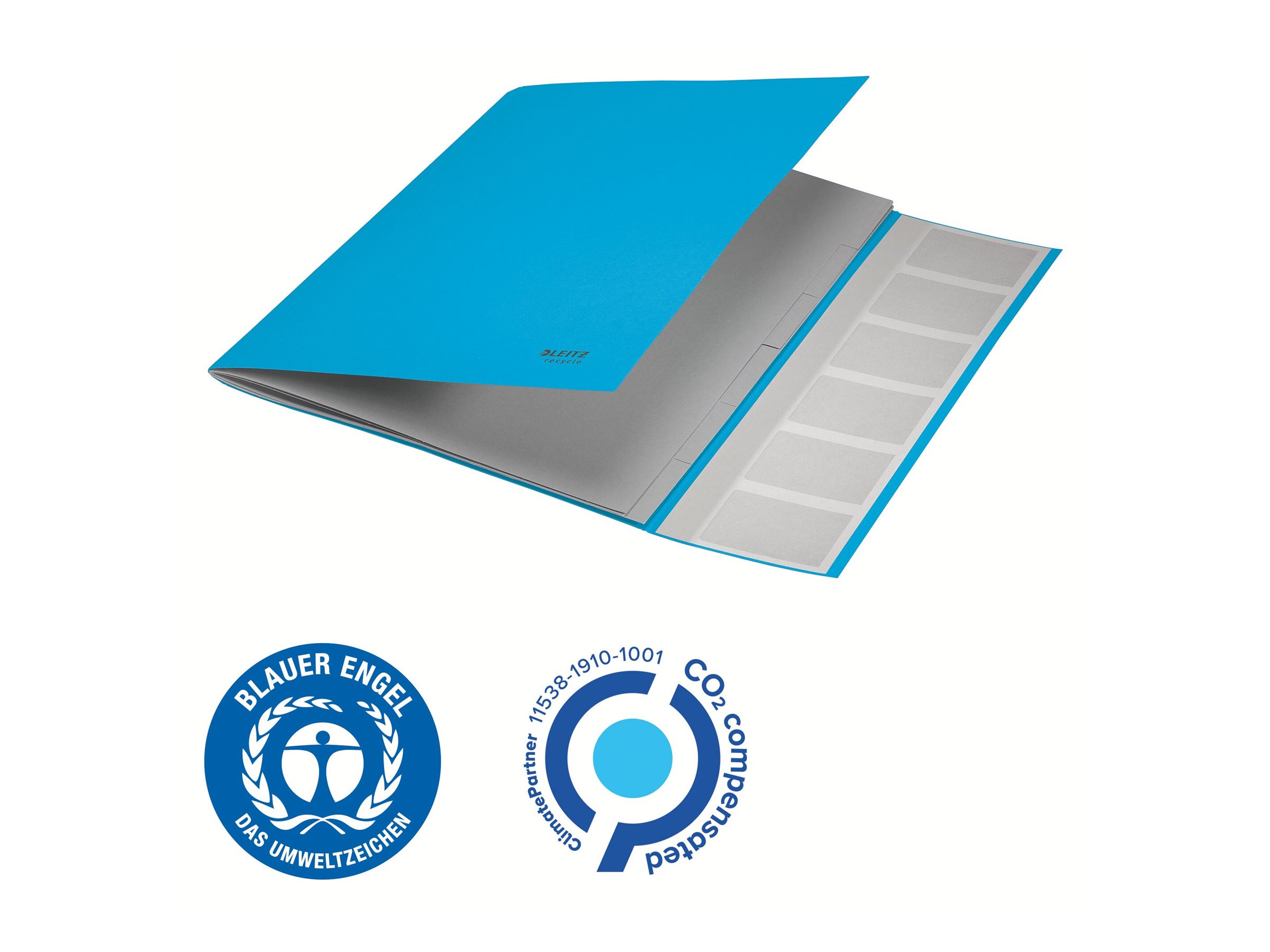 1 Trieur avec élastiques LEITZ 6 touches- 100% recyclé - Bleu