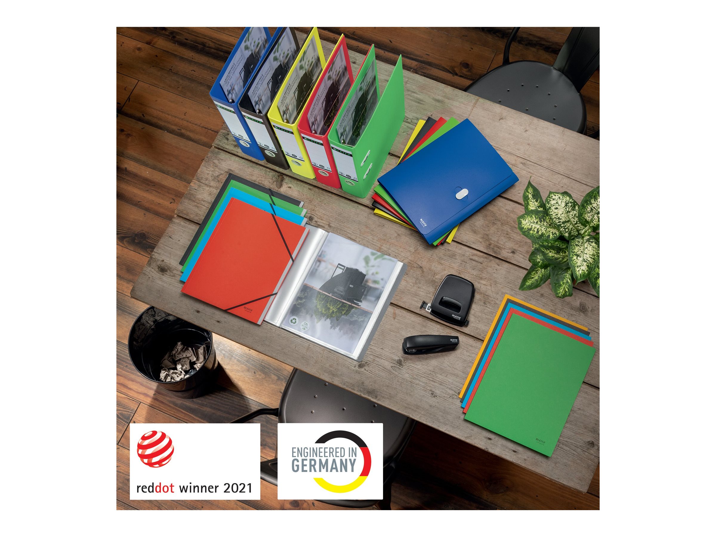 1 Trieur avec élastiques LEITZ 12 touches - 100% recyclé - Rouge