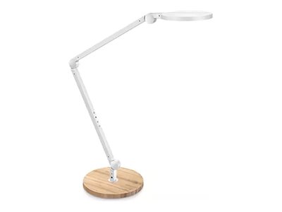1 Lampe de bureau LED Giant silva blanc avec socle bois