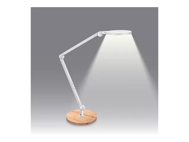 1 Lampe de bureau LED Giant silva blanc avec socle bois