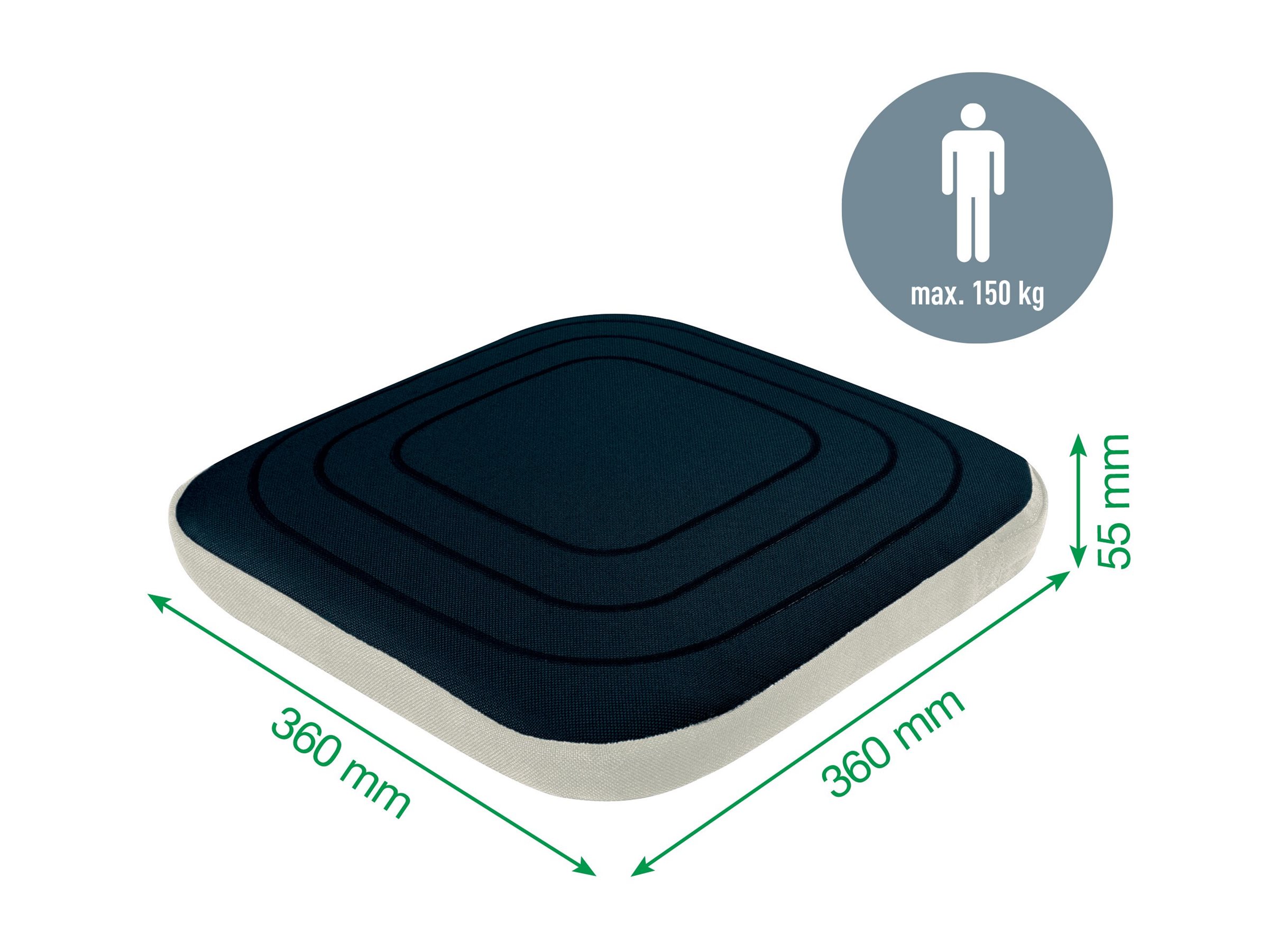 1 Coussin d¿assise ergonomique - Gris foncé