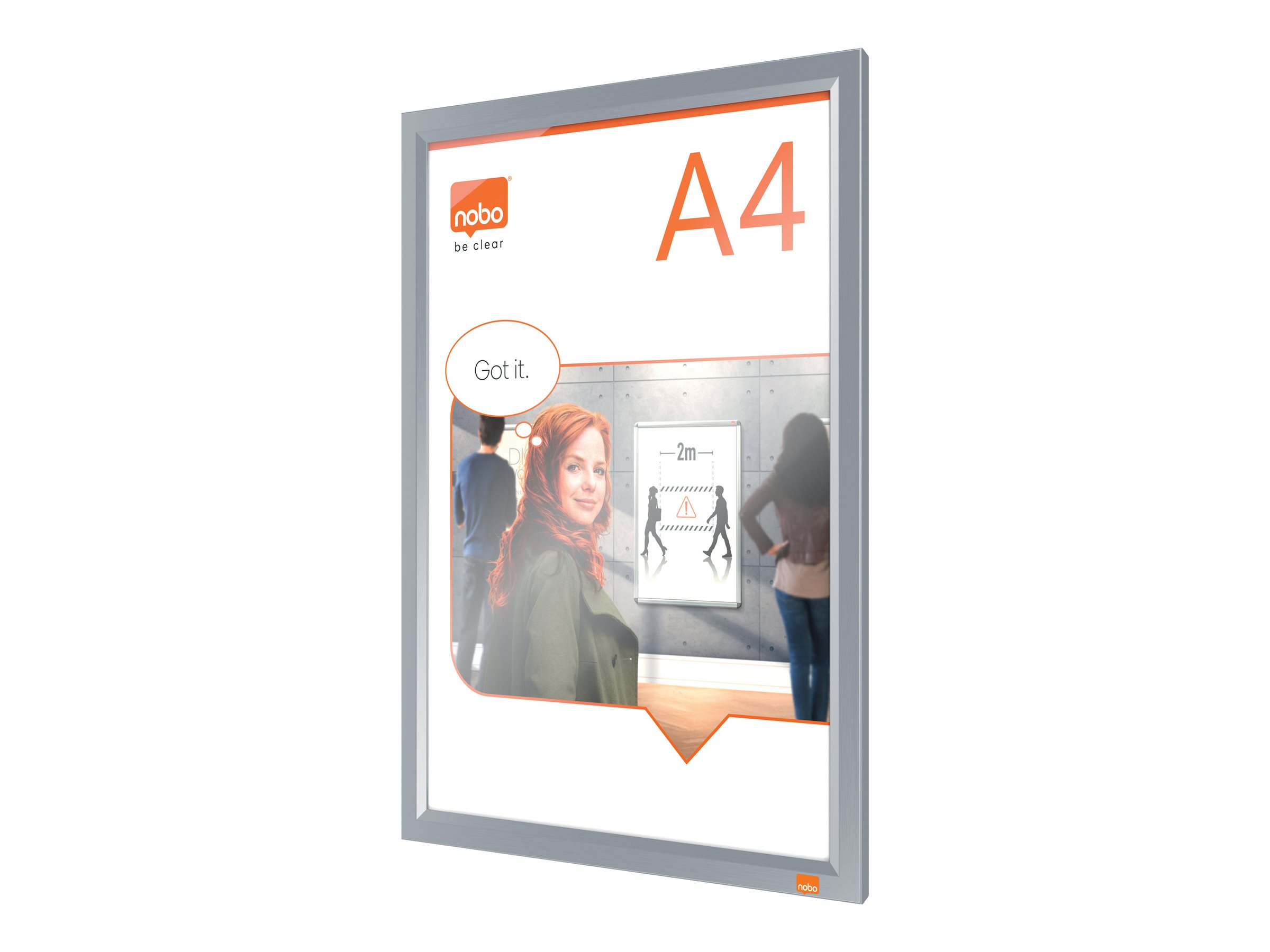 1 Porte-affiche clipsable A4 Nobo impression - argent