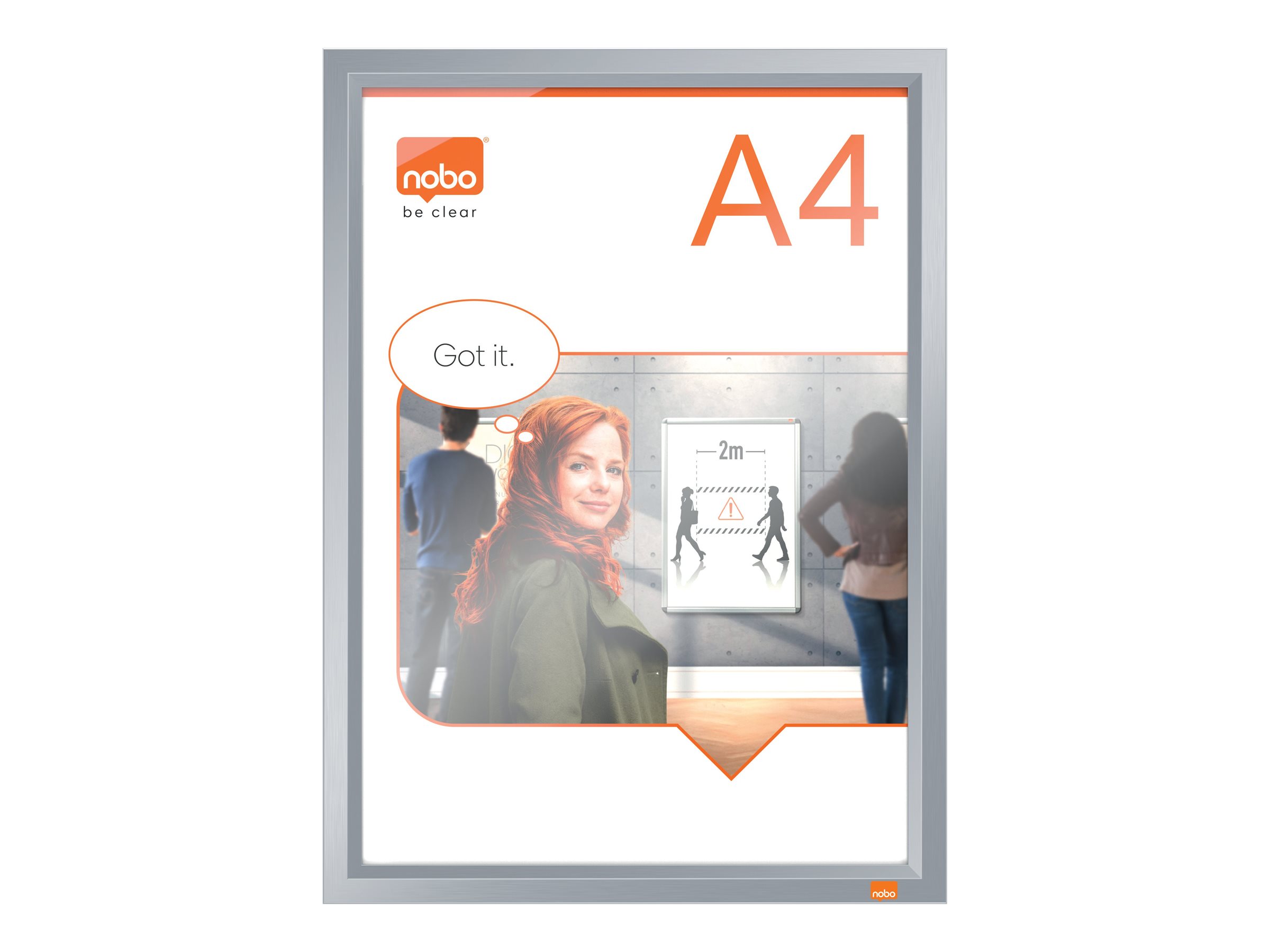 1 Porte-affiche clipsable A4 Nobo impression - argent