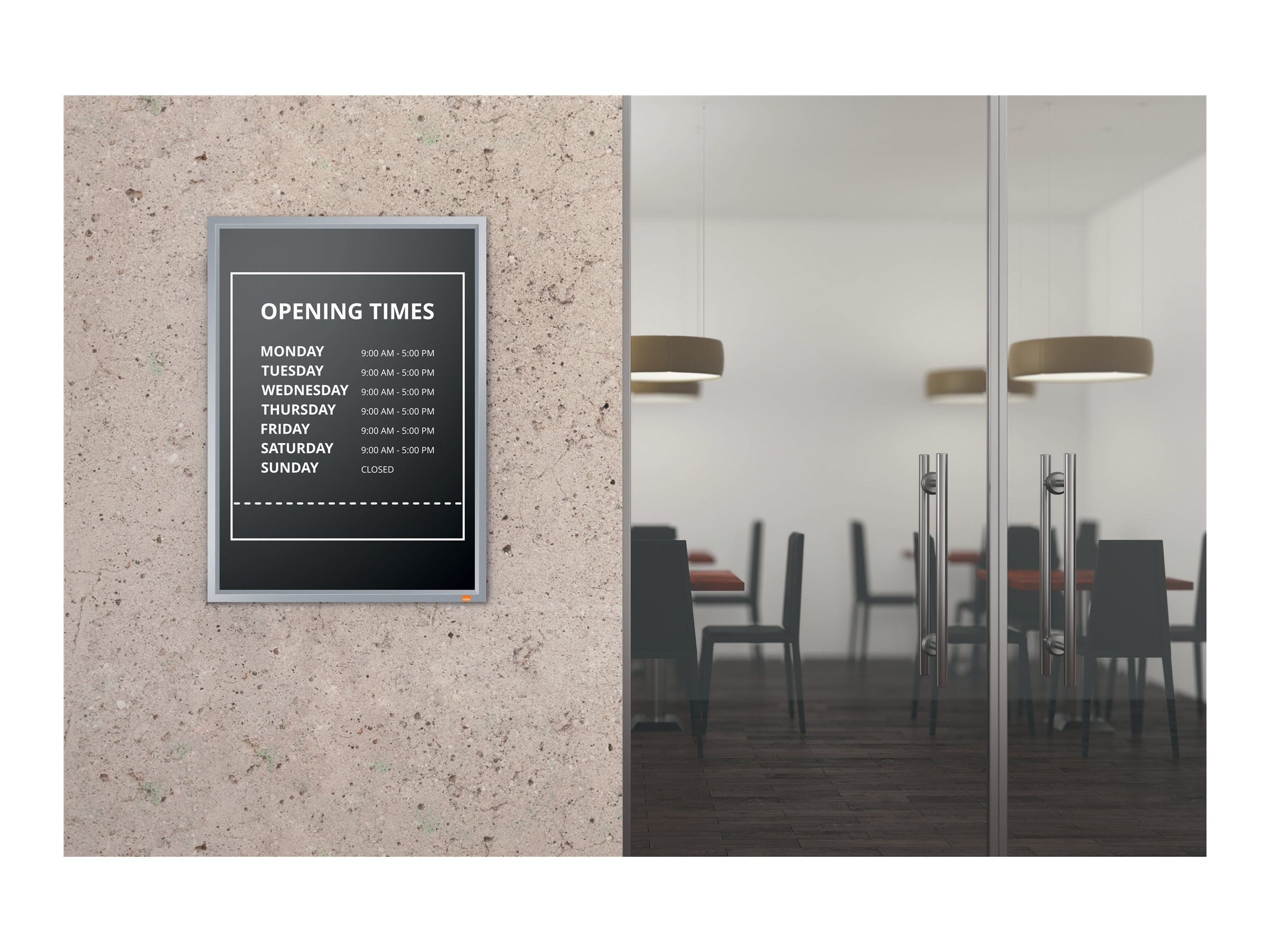 1 Porte-affiche clipsable A4 Nobo impression - argent