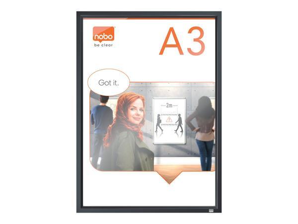 1 Porte-affiche clipsable A3 Nobo impression - noir
