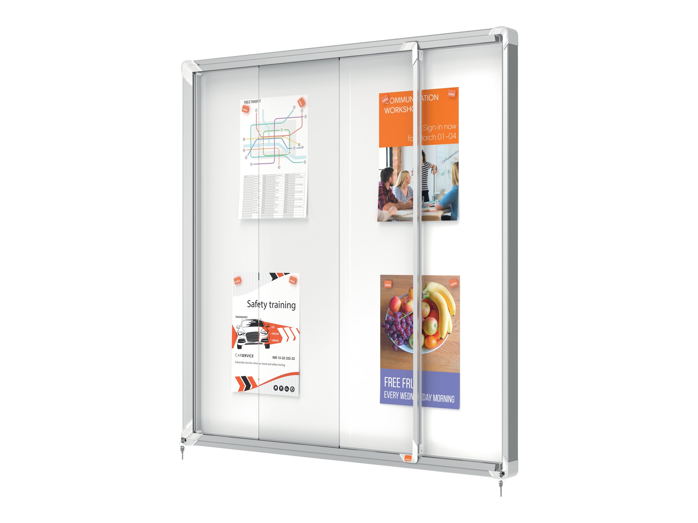 1 Vitrine d'intérieur 12xA4 PREMIUM PLUSNobo magnétique - Blanc