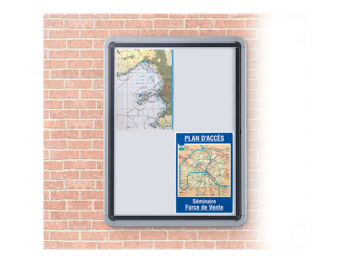 1 Vitrine d'extérieur 4xA4 PREMIUM PLUS Nobo magnétique -  Blanc