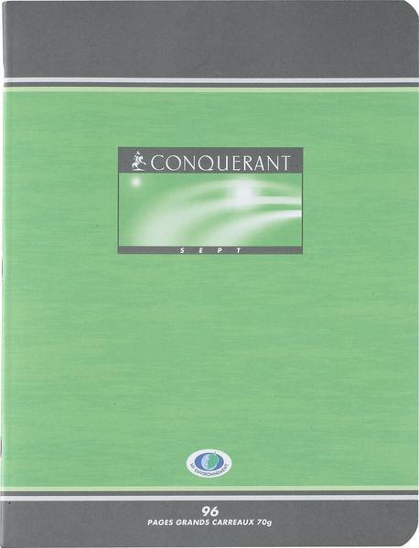 1 Cahier agrafé Conquérant 70g, 17x22 cm, Seyès,96 pages