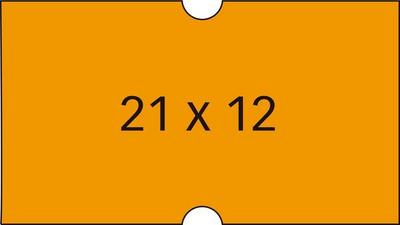 1 Lot de 6 Rouleaux de 1000 étiquettes 21x12mm orange pour pince 146492