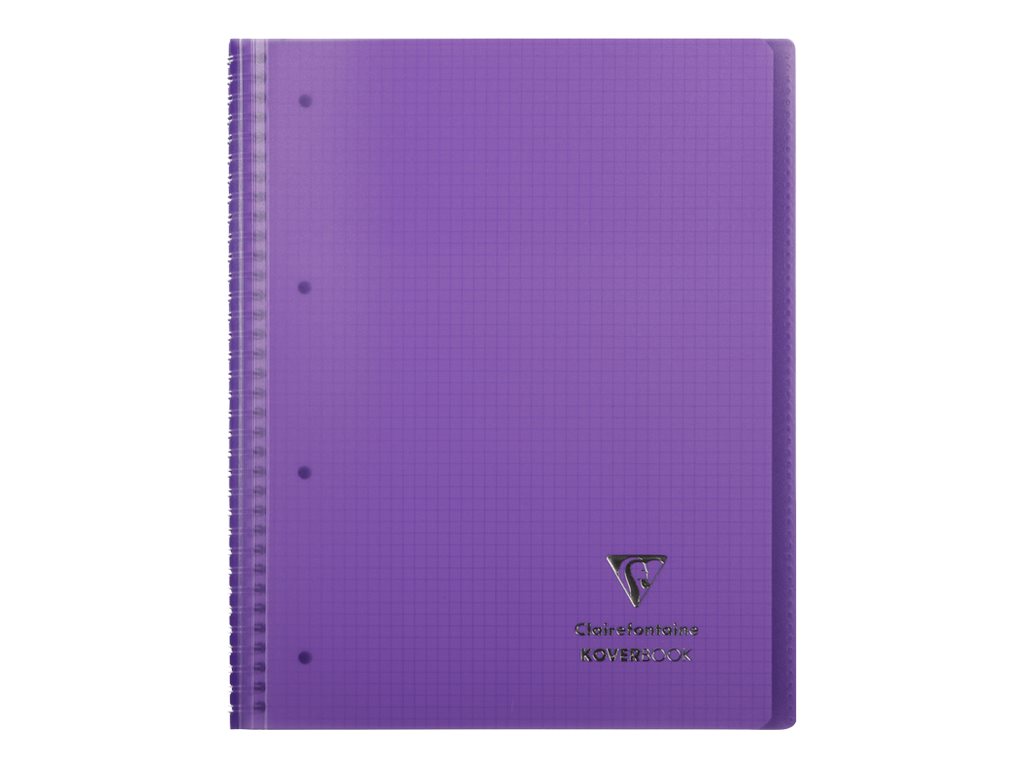1 Cahier spirale 160p KOVERBOOK A4+ 22,9x29,7cm 5x5 perfo 4 trous