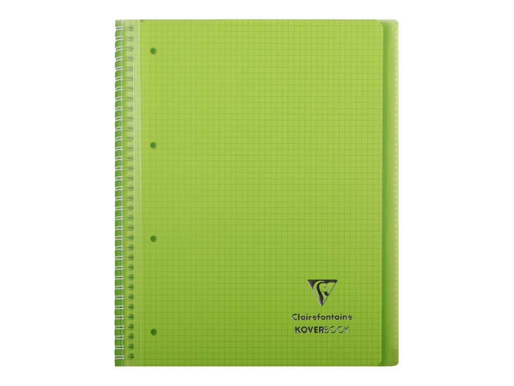 1 Cahier spirale 160p KOVERBOOK A4+ 22,9x29,7cm 5x5 perfo 4 trous