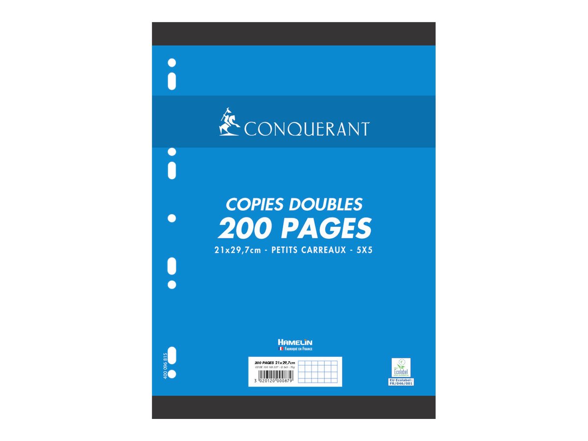 1 Pack de 50 copies doubles A4 70G perforées 9 trous 5x5