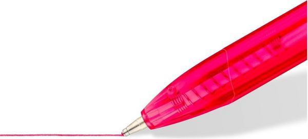 1 Stylo-bille triangulaire rétractable pointe moyenne 1 mm rouge