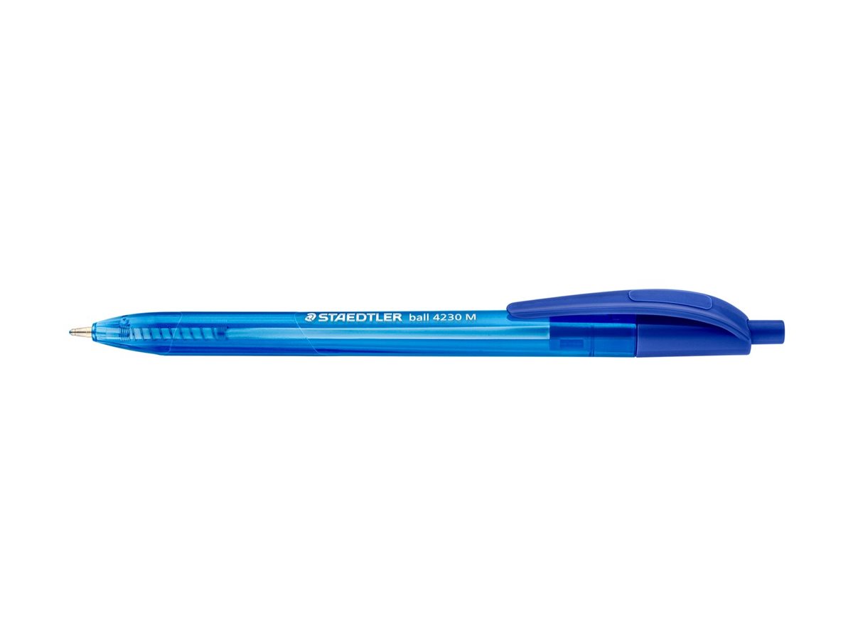 1 Stylo-bille triangulaire rétractable pointe moyenne 1 mm bleu