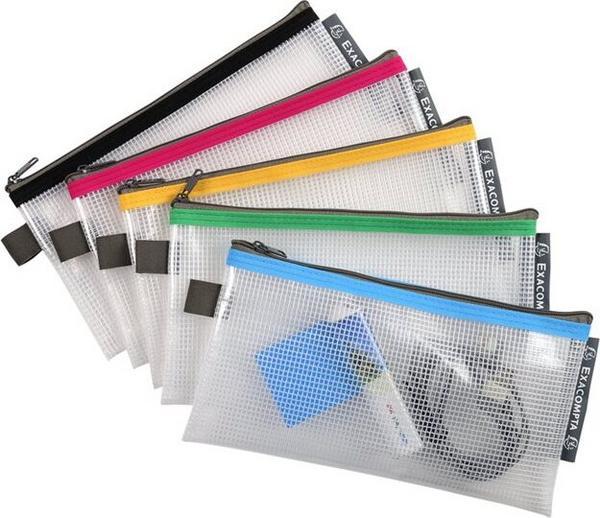 1 Lot de 10 Pochettes souples 10x21 cm Exacompta- Coloris assortis