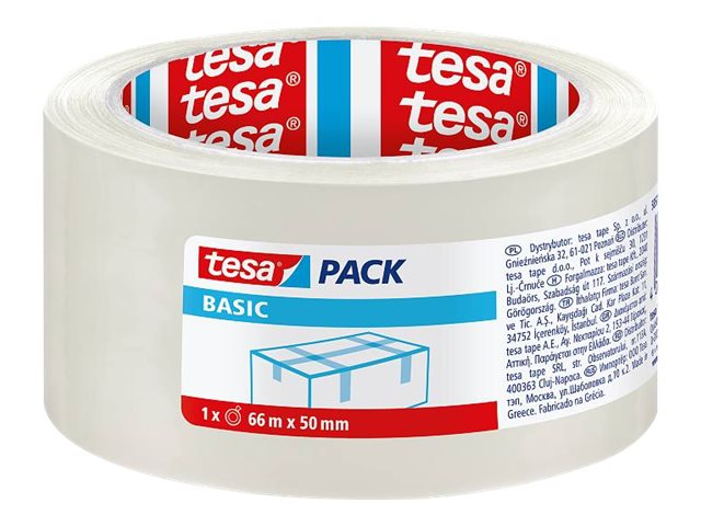 1 Lot de 6 Adhésifs polypropylène Basik tesapack®Transparent