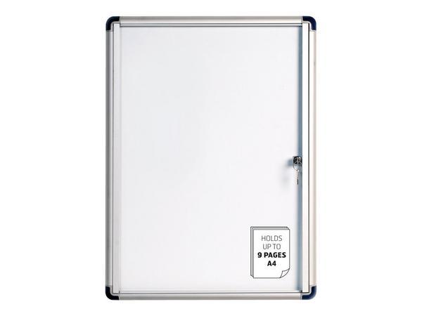 1 Vitrine d'intérieur extra-plate 4 x A4fond métallique