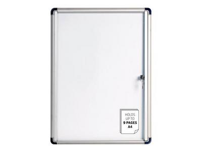 1 Vitrine d'intérieur extra-plate 4 x A4fond métallique