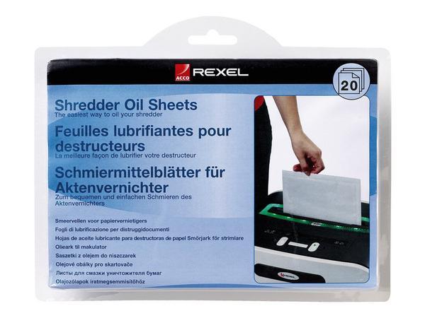 1 Etui de 20 Feuilles prélubrifiées pour entretien de destructeurs